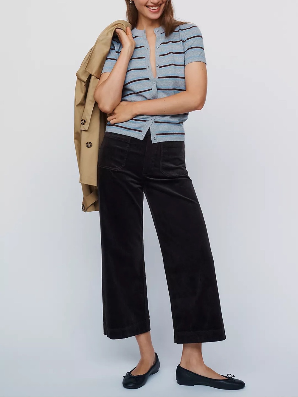 Colette Cropped Wide-Leg Corduroy Pants